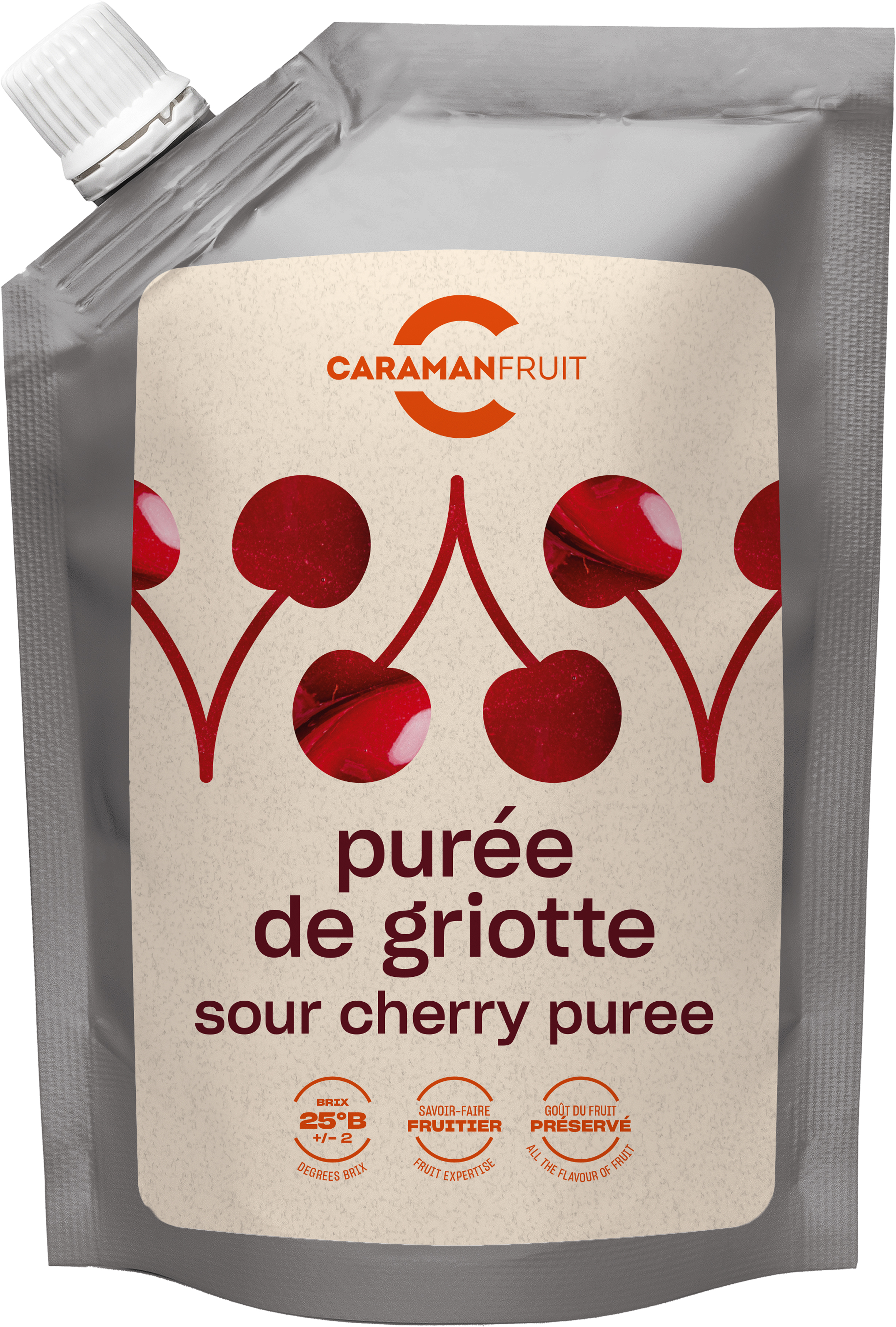 Caramanfruit Sauerkirschen-Püree 1kg leicht säuerliches Weichsel-Püree 