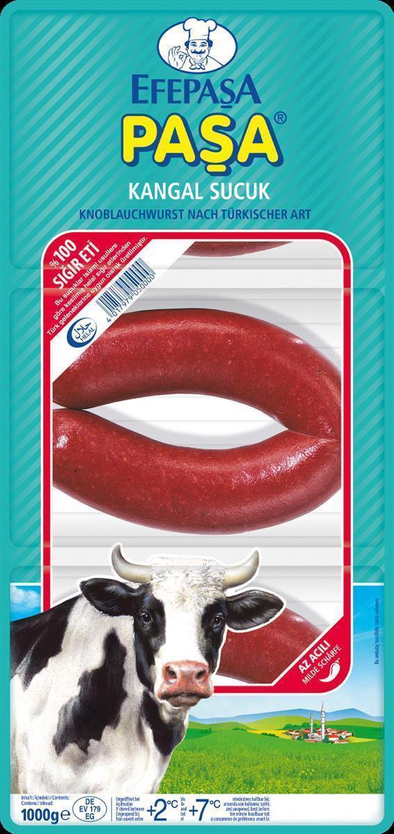Efepasa Pasa Kangal Sucuk 9x 1kg Knoblauch-Wurst aus Rindfleisch