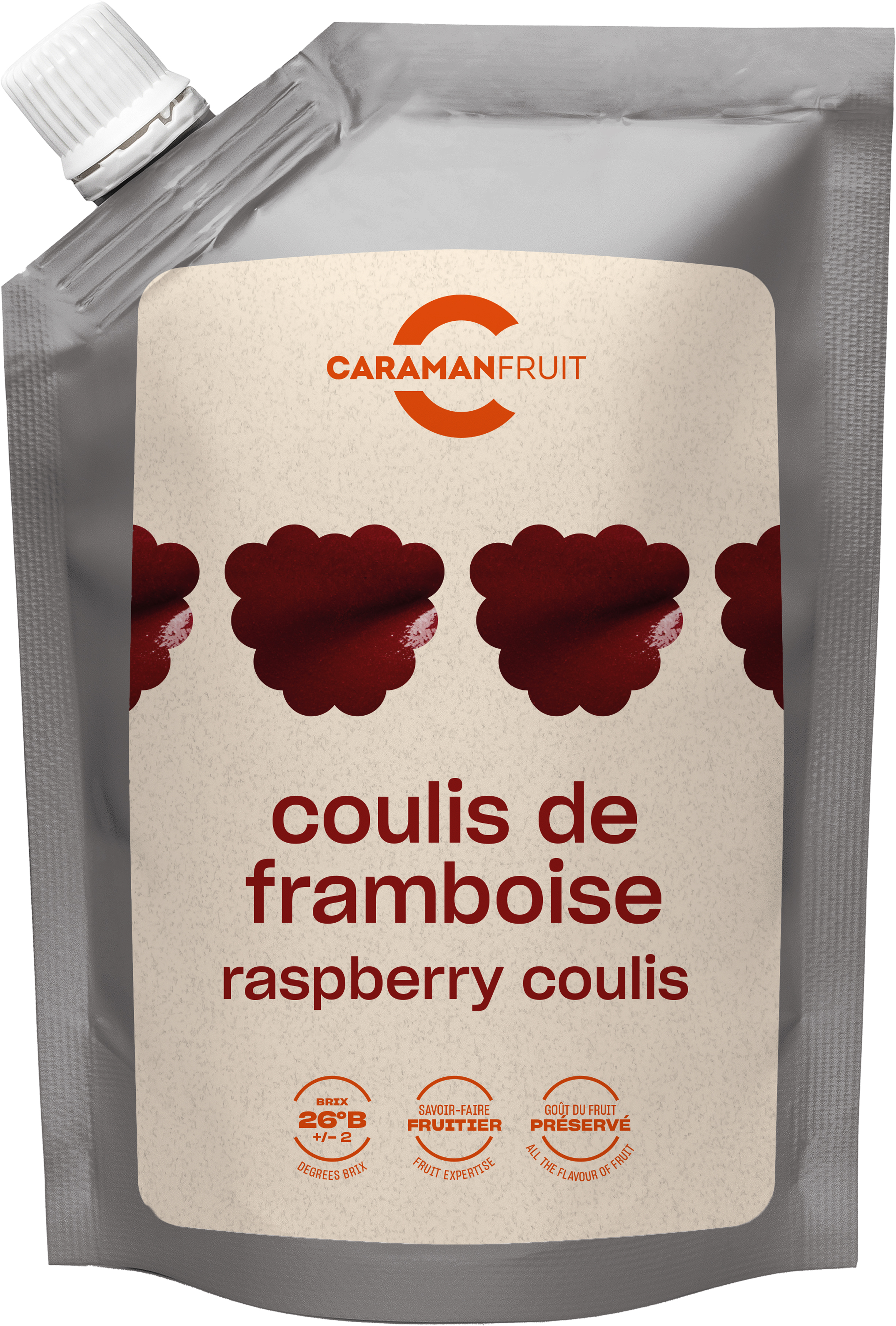 Caramanfruit Himbeer-Früchte-Coulis 1x 1kg süßes Himbeeren-Püree 