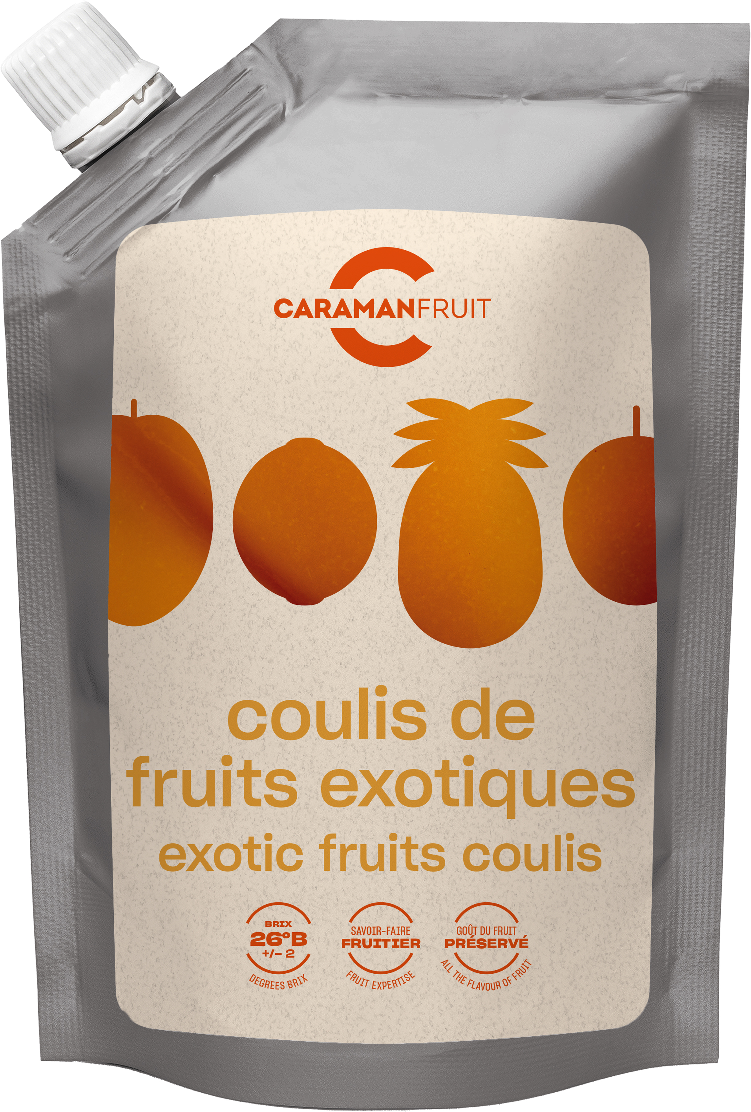 Caramanfruit Exotische-Früchte-Coulis 1x 1kg Multivitamin Gelbe Früchte Püree 