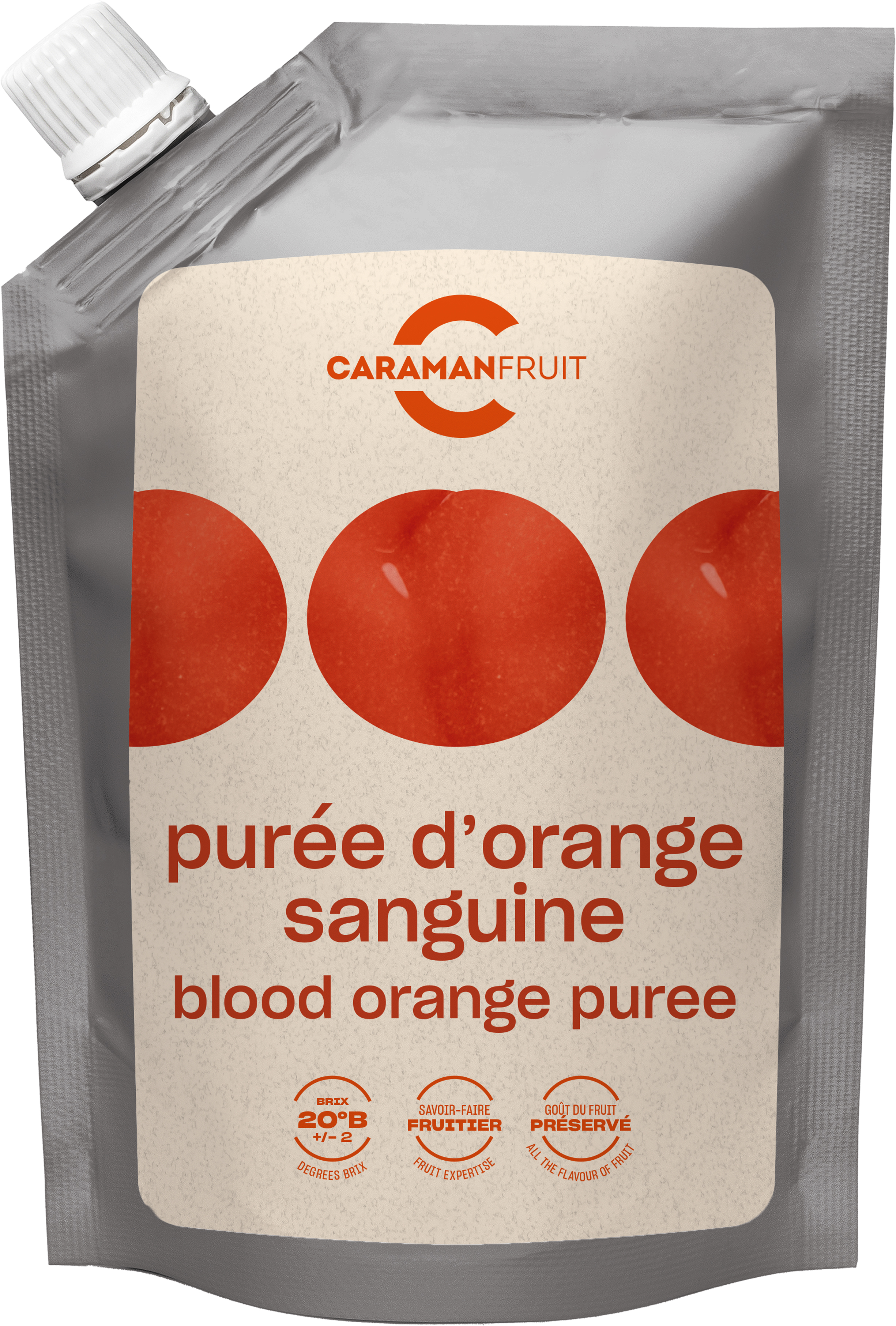 Caramanfruit Blutorangen-Püree  8x 1kg Blutorange Frucht-Püree Sizilien 