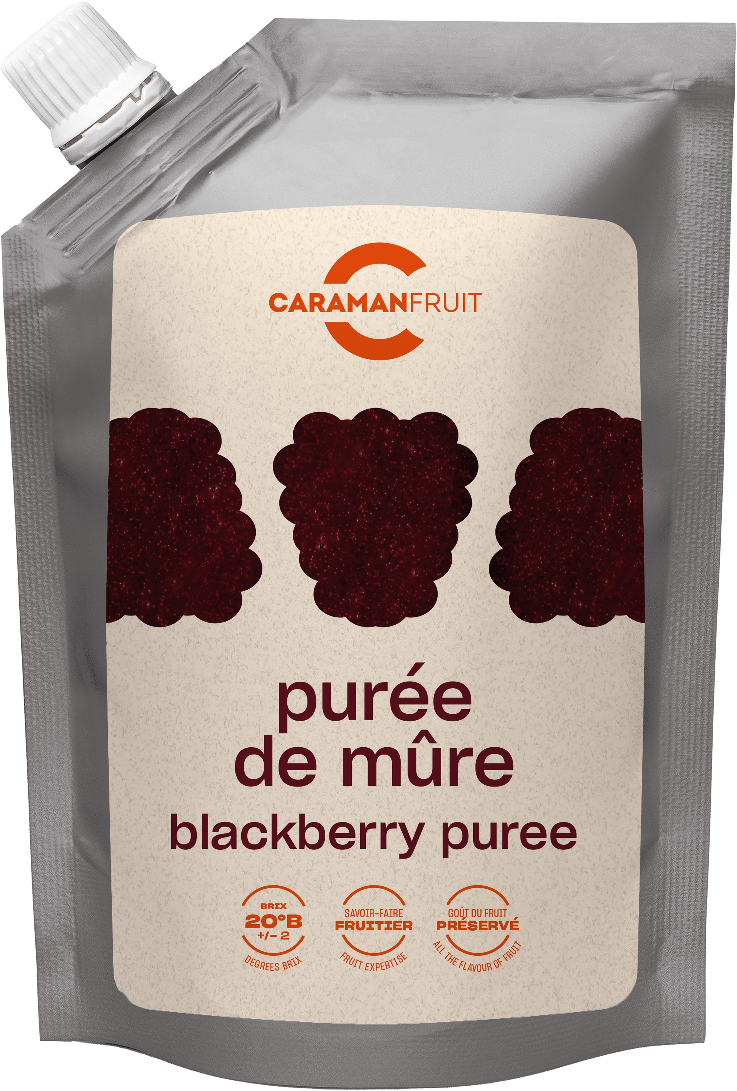 Caramanfruit Brombeeren Frucht-Püree 1x 1kg fruchtiges Beeren-Püree 