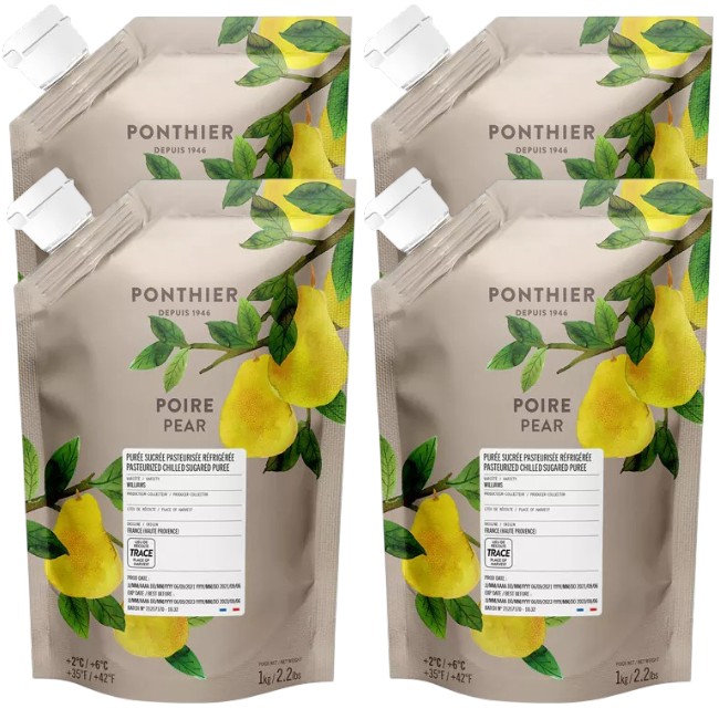 Ponthier BIRNEN PÜREE Frucht-Mark-.Püree Birnenmark 4x 1KG 