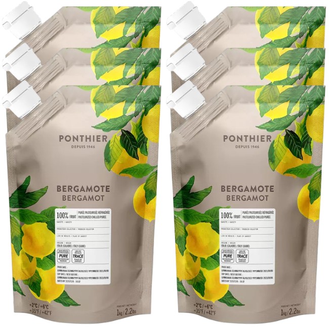 Ponthier BERGAMOTTEN PÜREE Zitrus-Frucht-Püree Bergamottenmark 6x 1KG