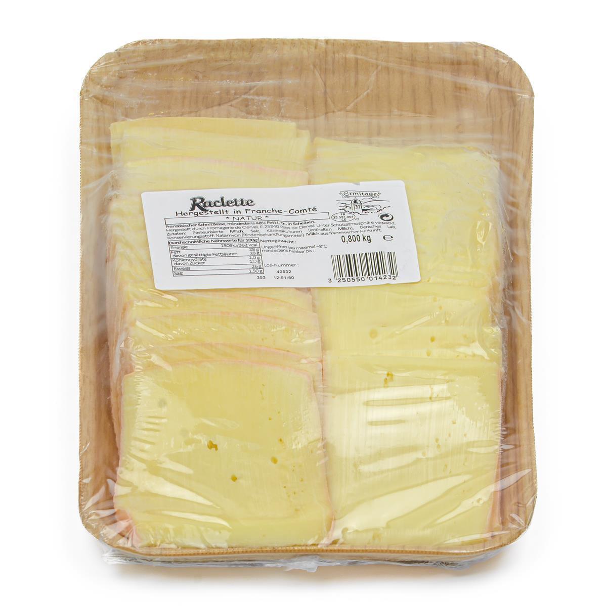 Ermitage Raclette-Käse in Scheiben 800g französischer Schnitt-Käse
