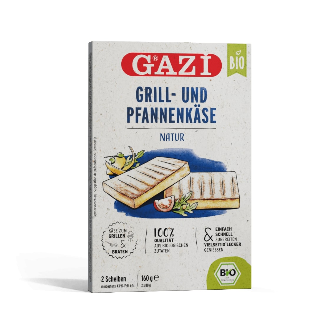 Gazi BIO Grill- und Pfannenkäse Natur 1x 160g 43% Fett i.Tr. Grillkäse Pfanne