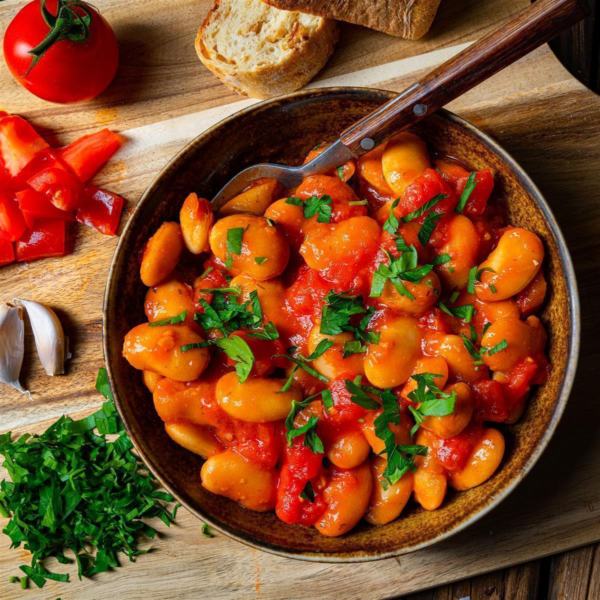 Palirria Riesenbohnen 2kg gekocht in Zwiebel-Tomatensauce Griechische Bohnen