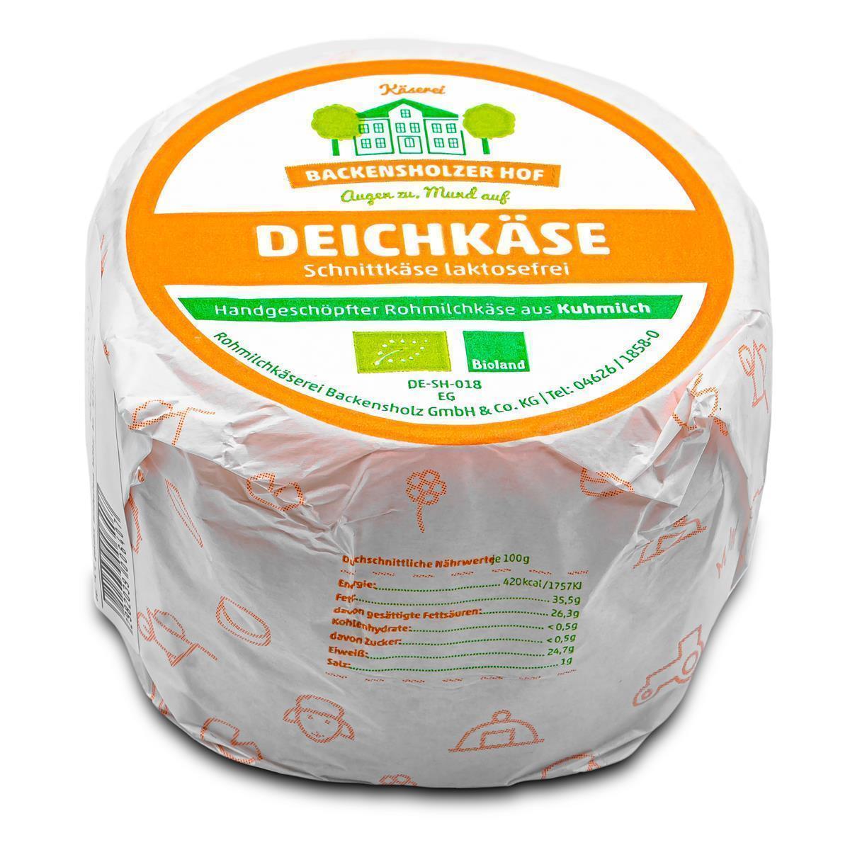 Hymor BIO Deichkäse 1x ca. 700g Rohmilch-Schnitt-Käse handgeschöpft laktosefrei