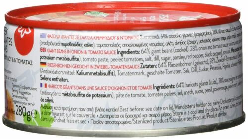 Palirria Riesenbohnen 280g gekocht in Zwiebel-Tomatensauce Griechische Bohnen