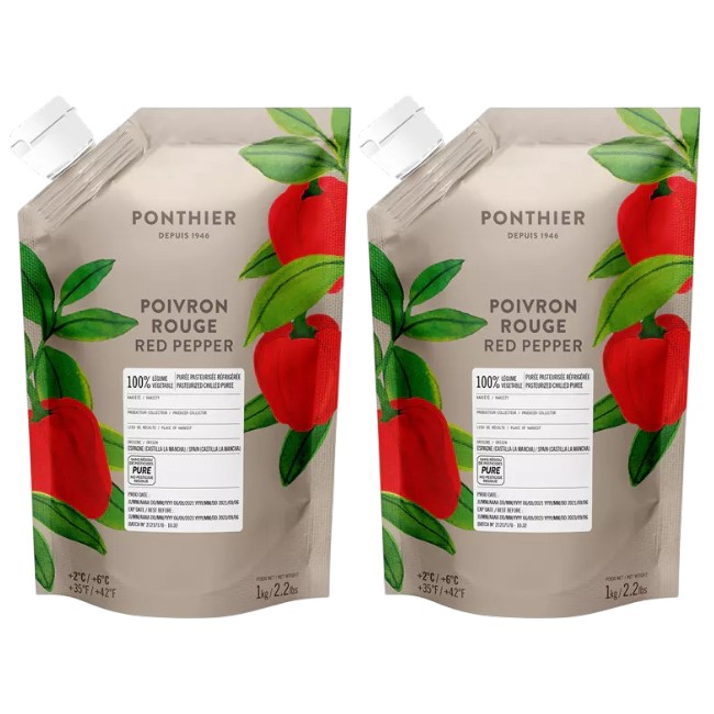 Ponthier PAPRIKA PÜREE ROT Gemüse-Püree Paprikamark 2x 1KG