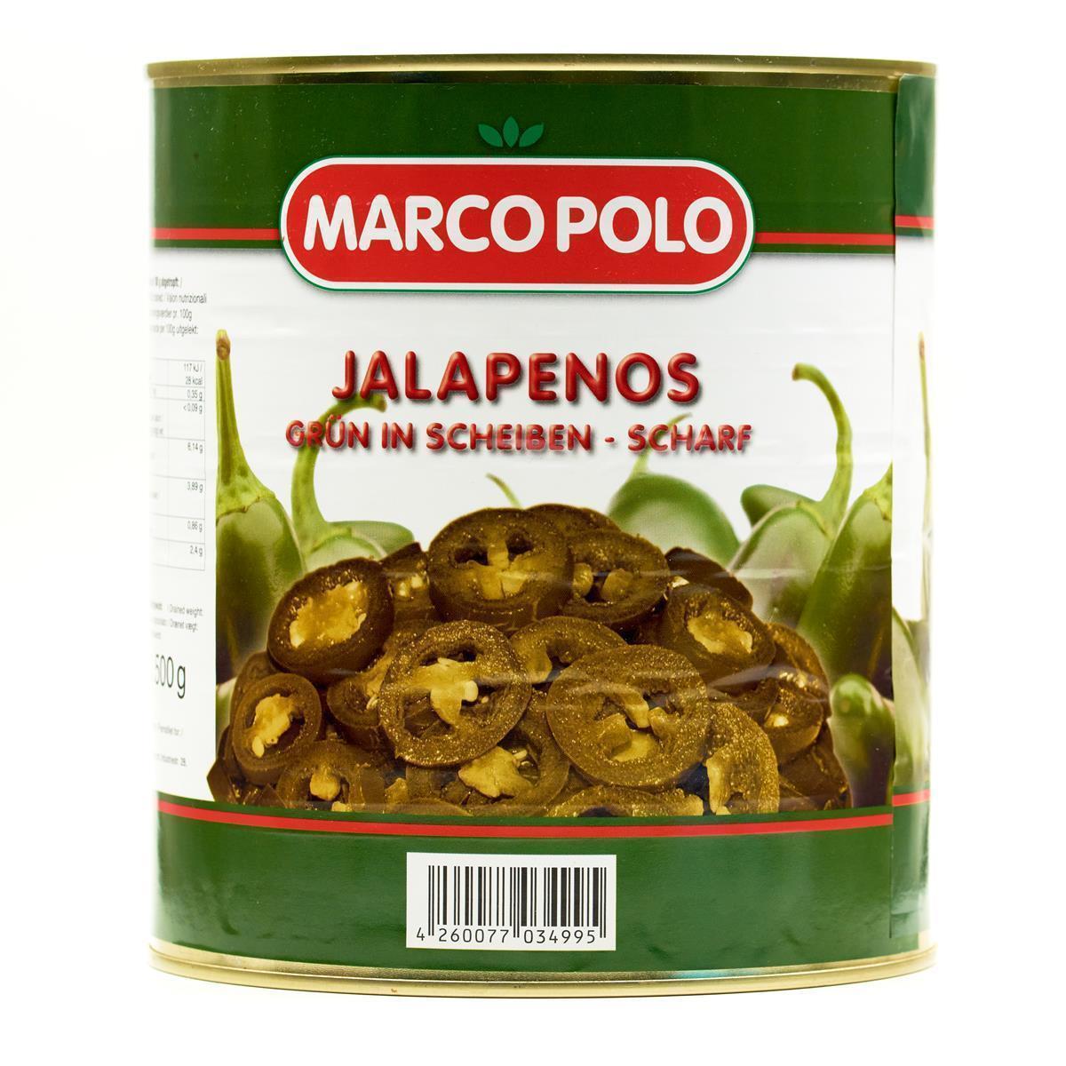 Marco Polo grüne Jalapenos in Scheiben 1500g Dose
