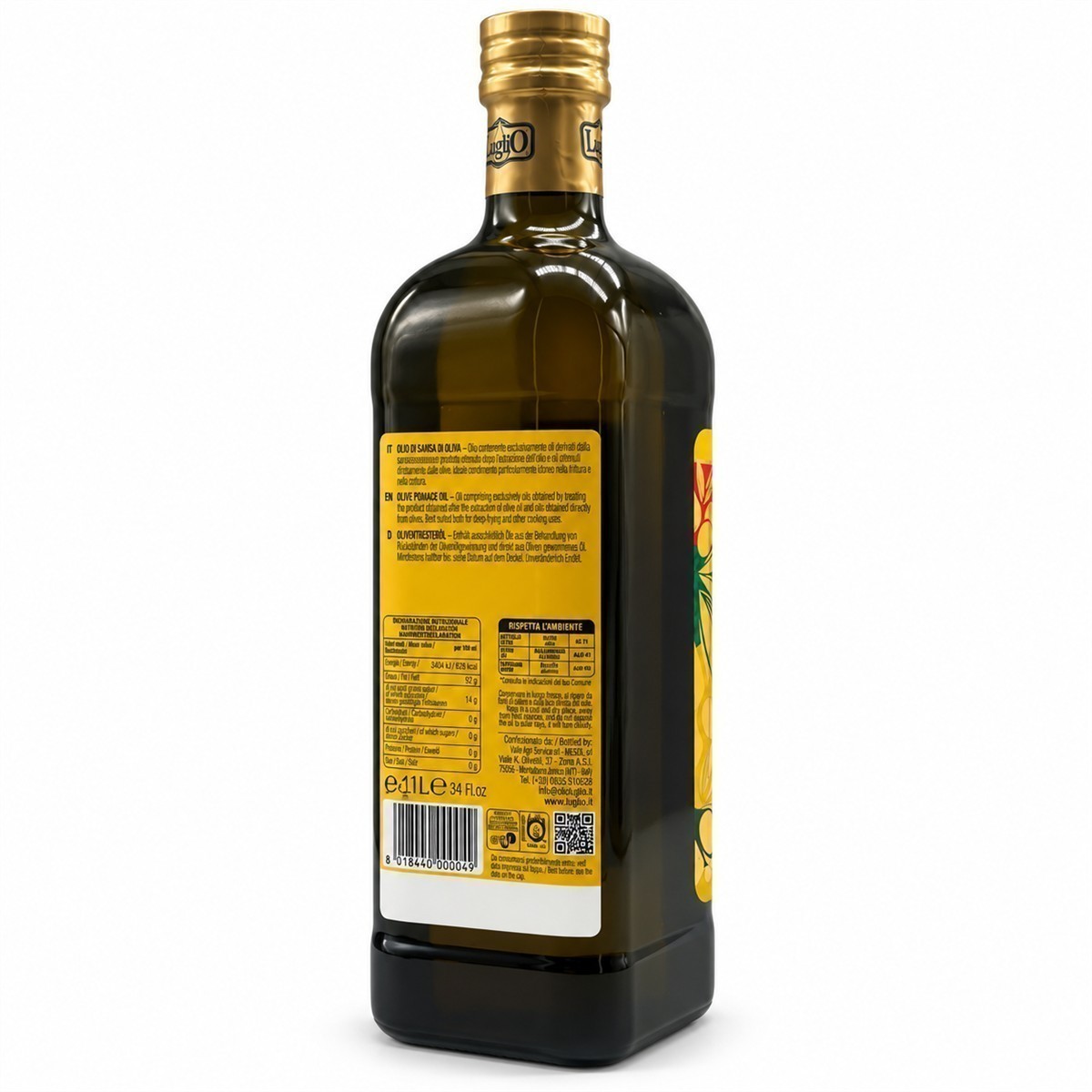 LUGLIO Olivenöl 1x 1 Liter Oliventresteröl Sansa di Oliva