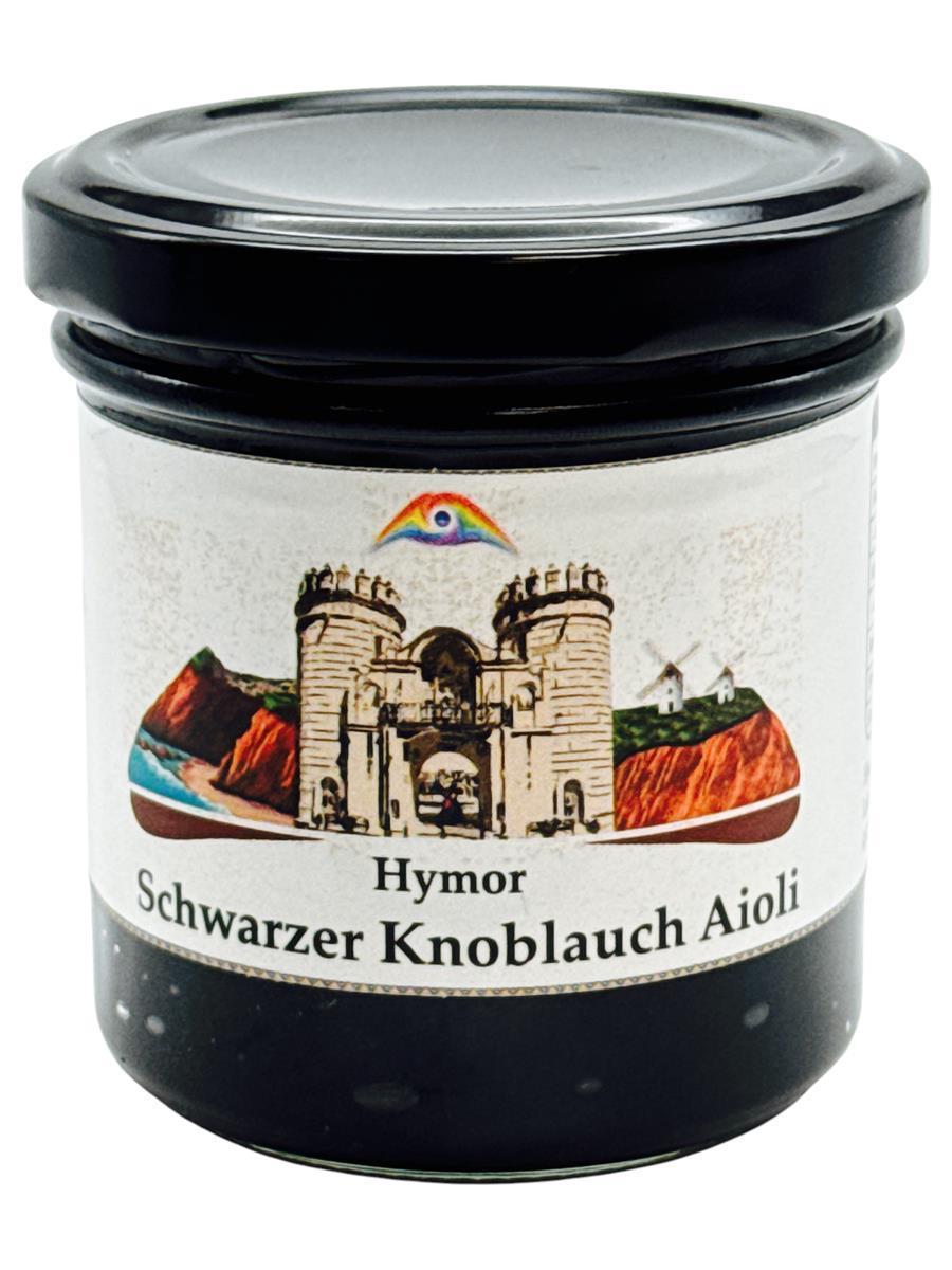 Hymor Schwarzer Knoblauch Aioli 135g Glas Knoblauch-Dip aus Spanien