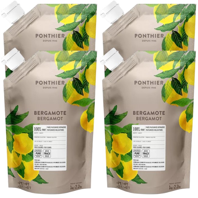 Ponthier BERGAMOTTEN PÜREE Zitrus-Frucht-Püree Bergamottenmark 4x 1KG