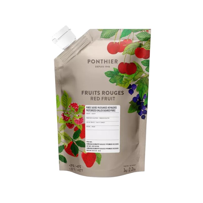 Ponthier Rote Früchte Fruchtpüree 6x 1kg Premium Püree aus 4 Früchten