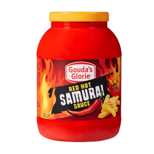 Gouda´s Glorie Red Hot Samurai Sauce 4x 3l Glas cremige belgische Grillsauce 