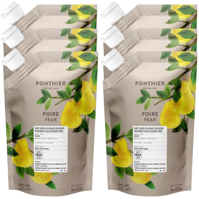 Ponthier BIRNEN PÜREE Frucht-Mark-Püree Birnenmark 6x 1KG