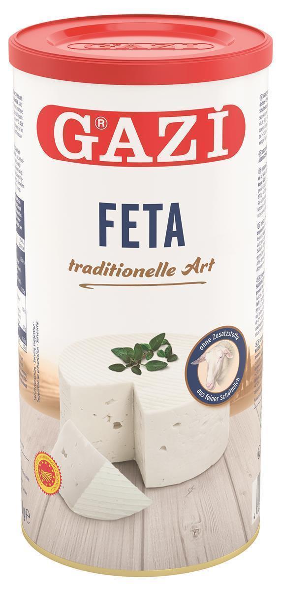 Gazi Feta in Salzlake 12 x 800g Dose 43% Fett i.Tr. 100% Schafsmilch