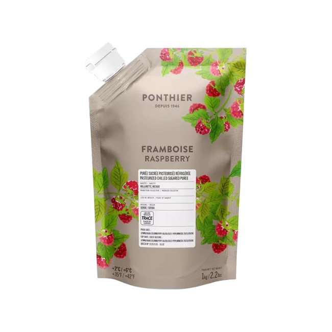 Ponthier Himbeerpüree 1 kg Premium Fruchtpüree für Cocktails, Desserts & Backen