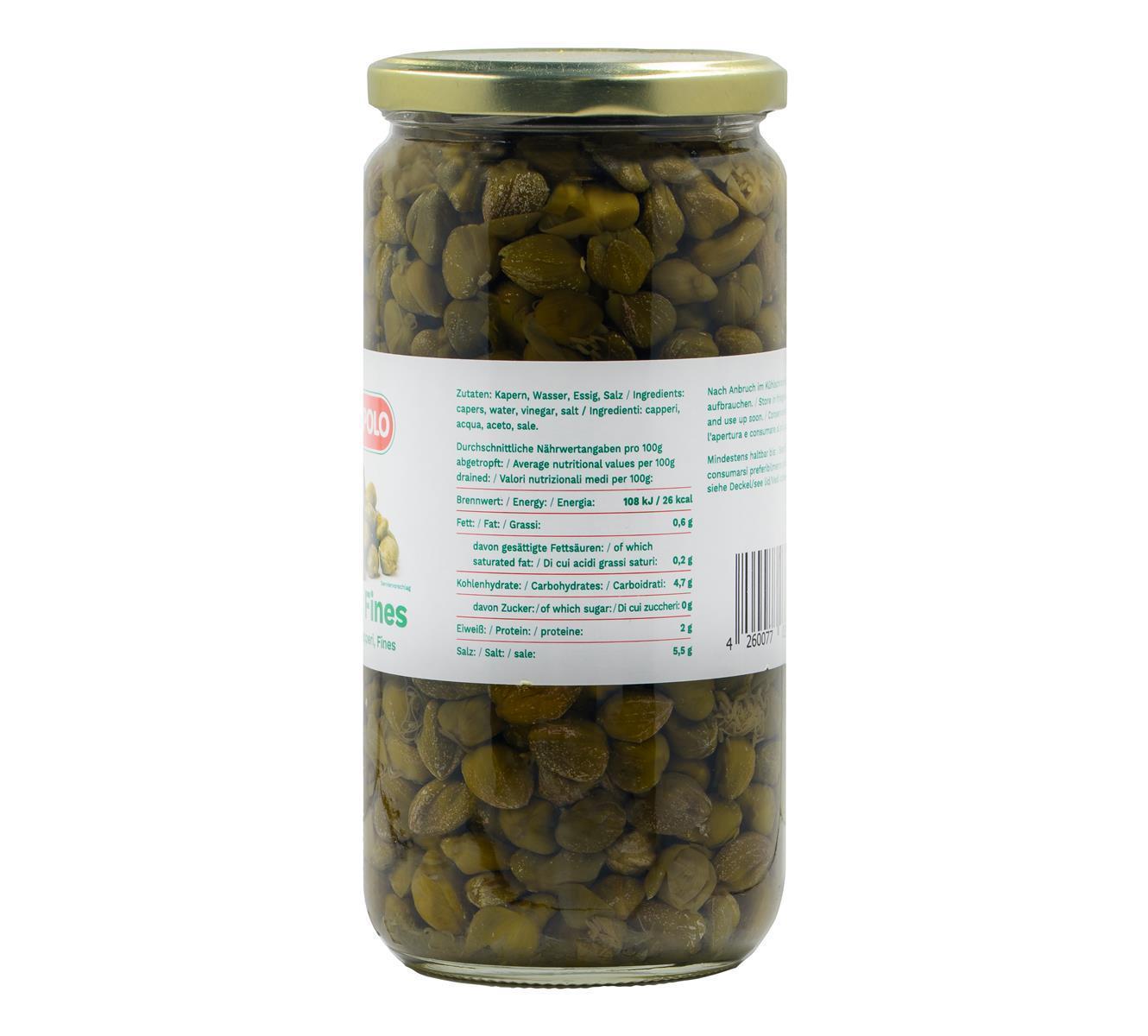 PRIBO Kapern Fines 450g eingelegte Kapern in Salz & Essig