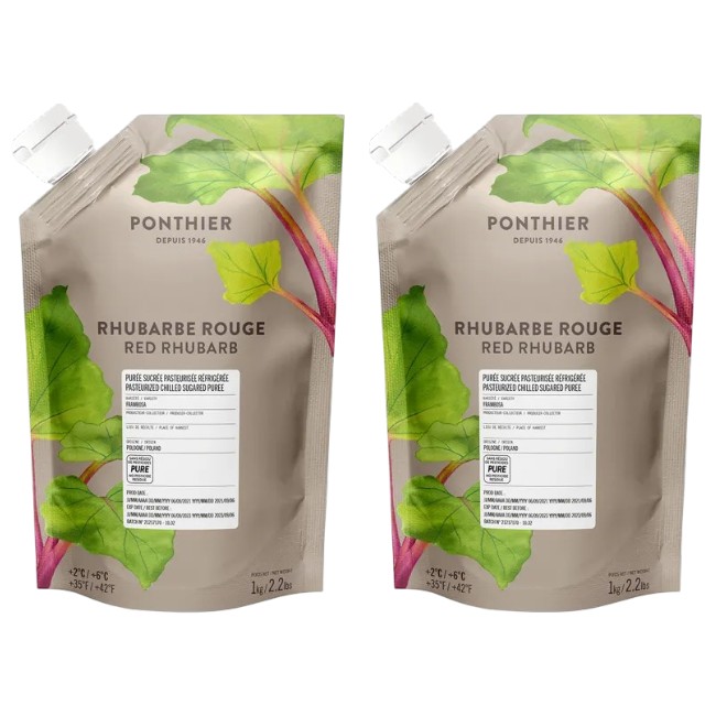 Ponthier RHABARBER ROT PÜREE Süß-Gemüse-Püree Rhabarbermark 2x 1KG