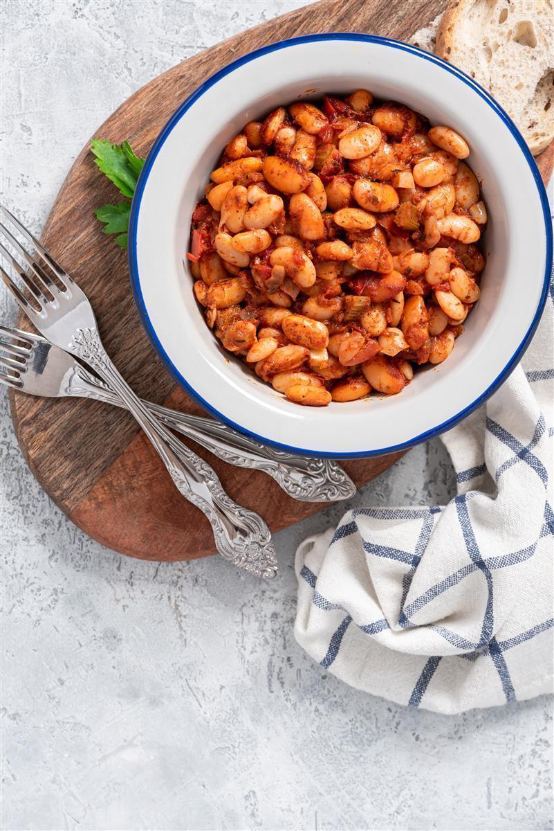 Palirria Riesenbohnen 2kg gekocht in Zwiebel-Tomatensauce Griechische Bohnen