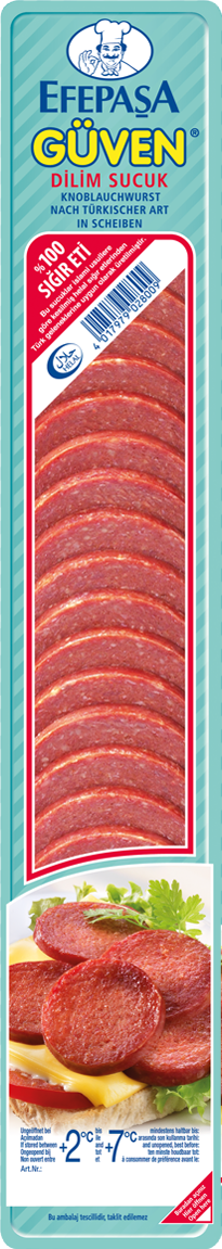 Efepasa Güven Dilim Sucuk 10x 200g Knoblauch-Wurst türkischer Art Rindfleisch