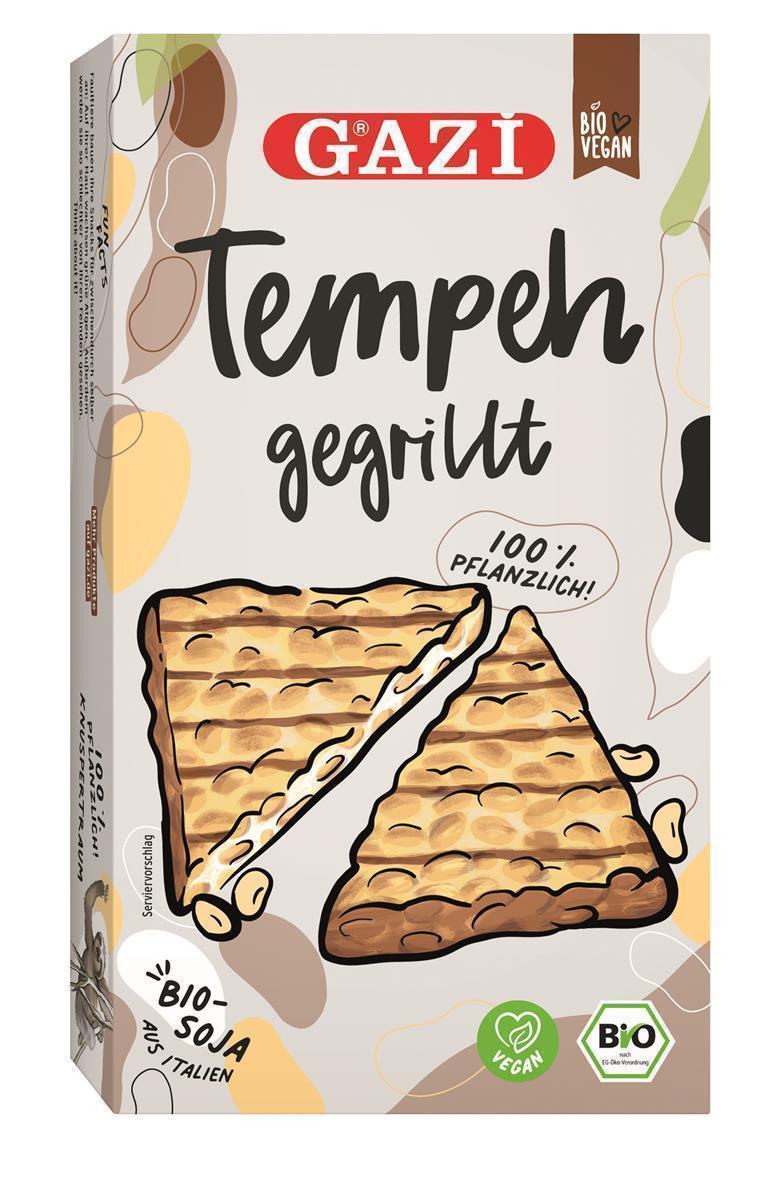 Gazi BIO Tempeh gegrillt 200g vegane Fleisch-Alternative Soja-Bohnen Italien