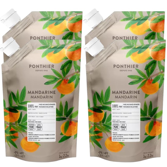 Ponthier MANDARINEN PÜREE Zitrus-Frucht-Püree Mandarinenmark 4x 1KG