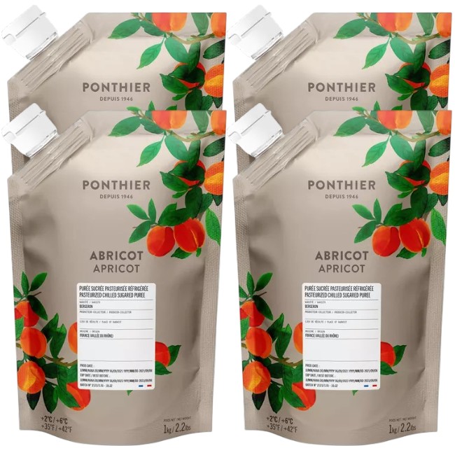 Ponthier APRIKOSEN PÜREE Marillen-Frucht-Mark-Püree Aprikosenmark 4x 1KG