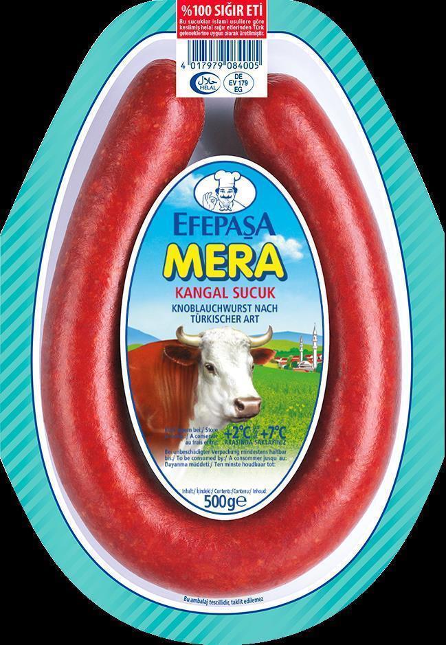 Efepasa Mera Kangal Sucuk 500g Knoblauch-Wurst türkischer Art Rindfleisch