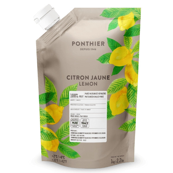 Ponthier Zitrone Fruchtpüree 1x 1kg Premium Femminello Zitrone Sizilien
