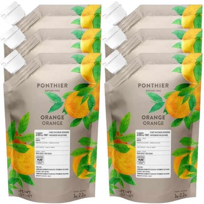 Ponthier ORANGE-VALENCIA PÜREE Zitrus-Frucht-Püree Orangenmark 6x 1KG