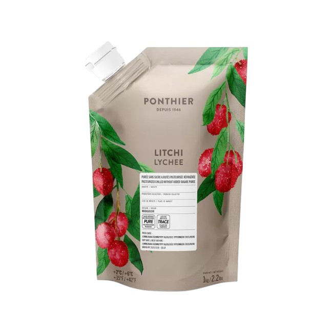 Ponthier Litschi Fruchtpüree 6x 1kg Premium Lychee aus Madagaskar