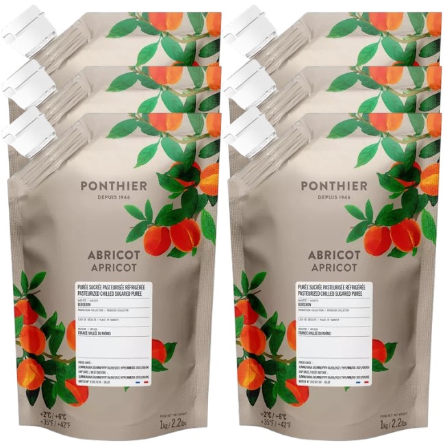Ponthier APRIKOSEN PÜREE Marillen-Frucht-Mark-Püree Aprikosenmark 6x 1KG