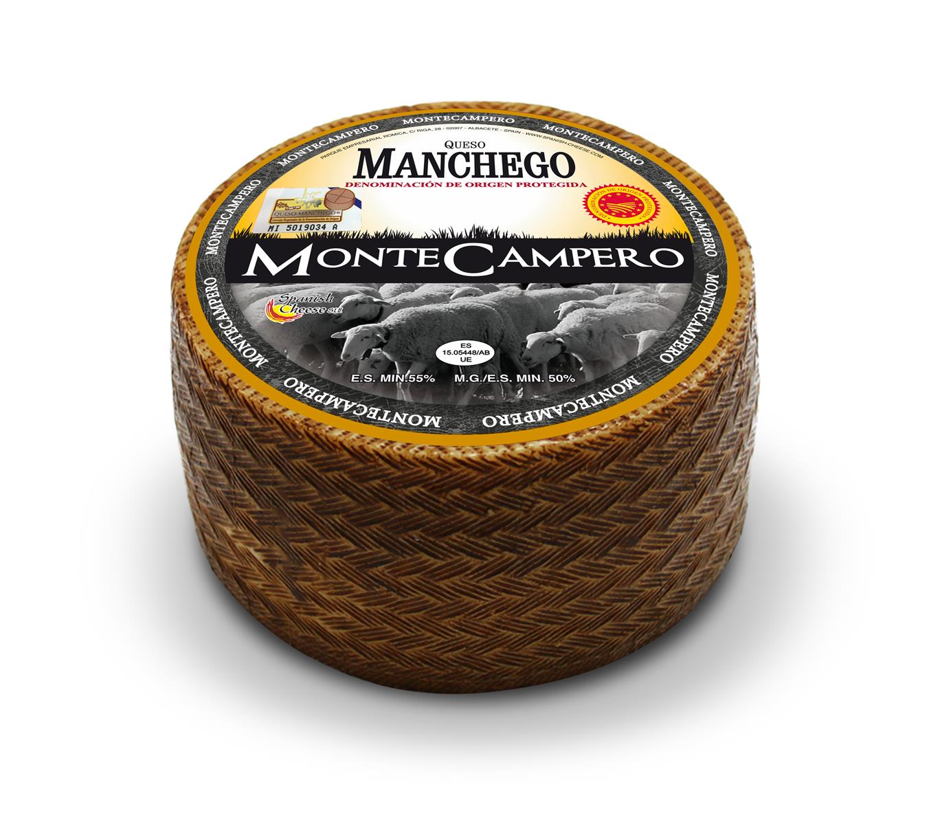 Montecampero Queso Manchego Schafs-Hartkäse ca. 1kg Laib semi-curado D.O.