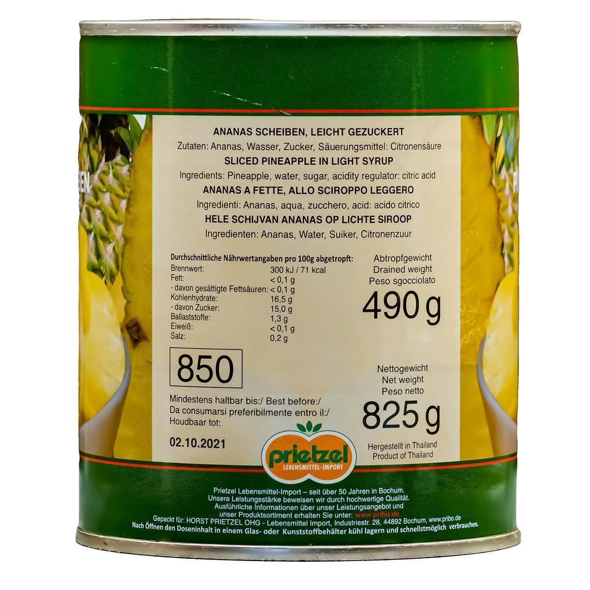 Cana Ananas-Scheiben 490g leicht gezuckert eingelegte Ananas Dose Obstkonserve