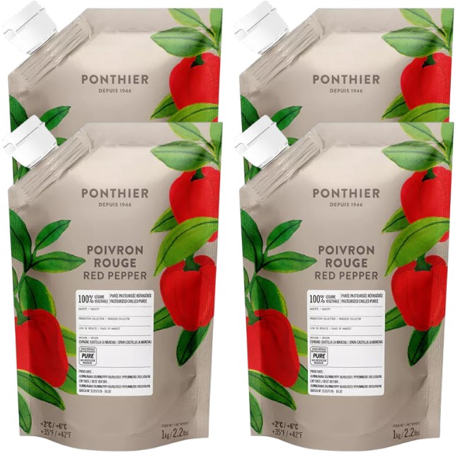 Ponthier PAPRIKA PÜREE ROT Gemüse-Püree Paprikamark 4x 1KG