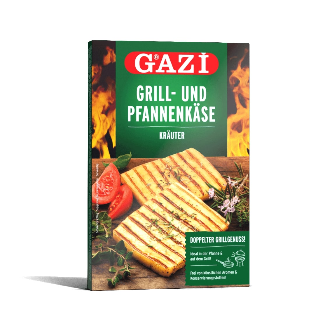 Gazi Grill- und Pfannenkäse Kräuter 200g 45% Fett i.Tr. Grillkäse Schnitt-Käse